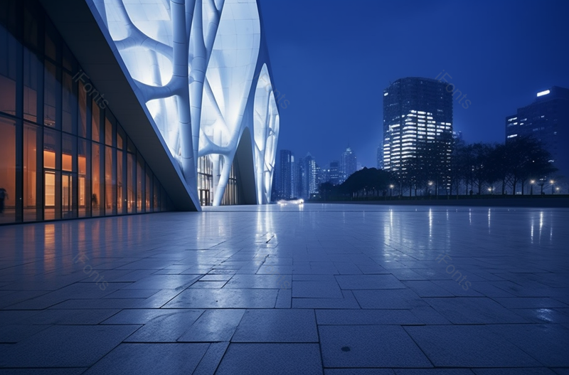 城市中央的广场建筑夜景,高清,摄影图,摄影图片,图片大全,摄影图免费下载